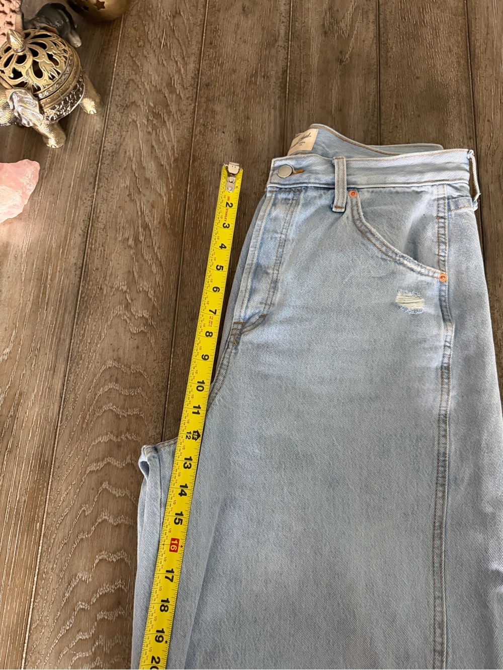 High Rise Barrel Light Wash Denim Jeans - Picture 12 of 13